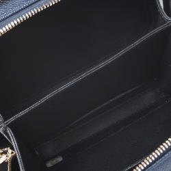 Pre Owned حقيبة شانيل CC فيليجري فايتي جلد أسود/ أزرق كحلي صغيرة مبطنة