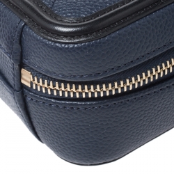 Pre Owned حقيبة شانيل CC فيليجري فايتي جلد أسود/ أزرق كحلي صغيرة مبطنة