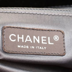 Pre Owned Chanel Black Quilted Crackled Glossy Leather Grand Shopper Tote