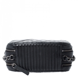 Pre Owned Chanel Black Quilted Leather Small Coco Boy Camera Case Shoulder Bag