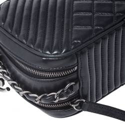 Pre Owned Chanel Black Quilted Leather Small Coco Boy Camera Case Shoulder Bag