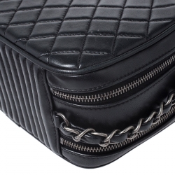 Pre Owned Chanel Black Quilted Leather Small Coco Boy Camera Case Shoulder Bag