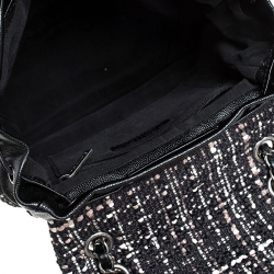 Pre Owned Chanel Black/White Tweed Urban Spirit Backpack 