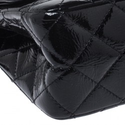 Pre Owned Chanel Black Quilted Patent Leather Reissue 2.55 Classic 227 Flap Bag