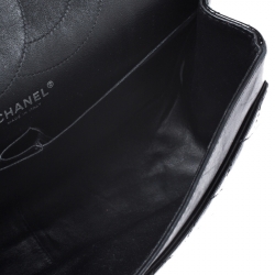 Pre Owned Chanel Black Quilted Patent Leather Reissue 2.55 Classic 227 Flap Bag