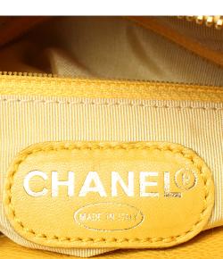 Pre Owned Chanel Yellow Caviar Leather Shoulder Bag