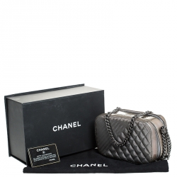 Pre Owned Chanel Grey Vinyl and Leather Small Coco Boy Camera Case Bag