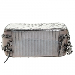 Pre Owned Chanel Grey Vinyl and Leather Small Coco Boy Camera Case Bag