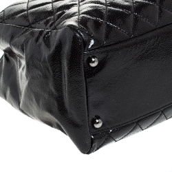 مملوكة مسبقًا Chanel Black Quilted Caviar Patent Leather Shopper Tote