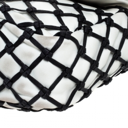 مملوكة مسبقًا Chanel White/Black Leather Canebiers Jumbo Flap Bag