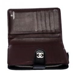 Chanel Black Quilted Leather L-Zip Wallet