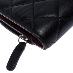 Chanel Black Quilted Leather L-Zip Wallet