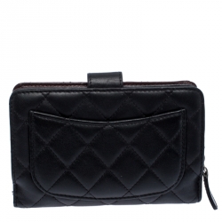 Chanel Black Quilted Leather L-Zip Wallet
