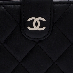 Chanel Black Quilted Leather L-Zip Wallet