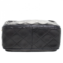 Chanel Black Quilted Leather Vintage CC Tassel Camera Bag