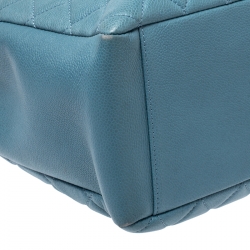 Pre Owned Chanel Blue Quilted Leather Grand Shopper Tote