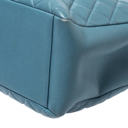 Pre Owned Chanel Blue Quilted Leather Grand Shopper Tote