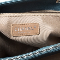 Pre Owned Chanel Blue Quilted Leather Grand Shopper Tote