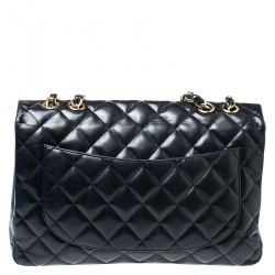 Chanel Black Quilted Leather Jumbo Classic Single Flap Bag