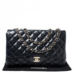 Chanel Black Quilted Leather Jumbo Classic Single Flap Bag