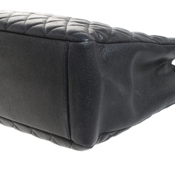 Pre Owned حقيبة شانيل غراند شوبر جلد كافيار سوداء مبطنة