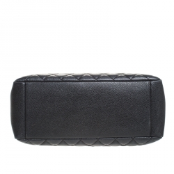 Pre Owned حقيبة شانيل غراند شوبر جلد كافيار سوداء مبطنة