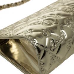 مملوكة مسبقًا Chanel Gold Leather 'Lucky Charms' Pochette