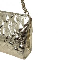 مملوكة مسبقًا Chanel Gold Leather 'Lucky Charms' Pochette