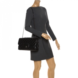 Pre Owned Chanel Black Quilted Leather Single Flap Bag