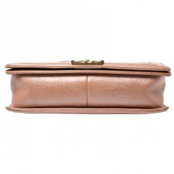 مملوكة مسبقًا Chanel Metallic Peach Quilted Leather New Medium Boy Flap Bag