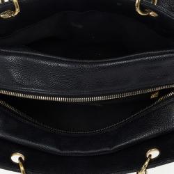 Pre Owned Chanel Black Quilted Caviar Leather Petite Tote Bag