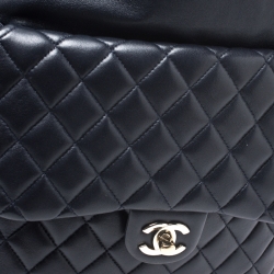 Pre Owned Chanel Navy Blue Quilted Leather Large Seoul Backpack