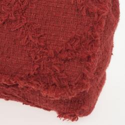 Pre Owned Chanel Orange Tweed Flap Shoulder Bag