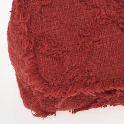 Pre Owned Chanel Orange Tweed Flap Shoulder Bag