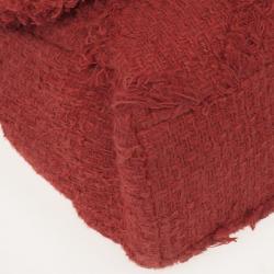 Pre Owned Chanel Orange Tweed Flap Shoulder Bag