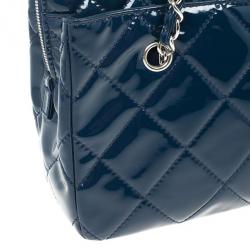 Pre Owned Chanel Vintage Large Blue Quilted Tote Bag 
