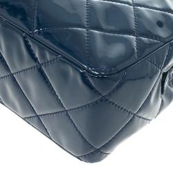 Pre Owned Chanel Vintage Large Blue Quilted Tote Bag 