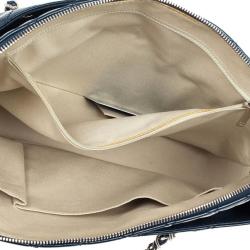 Pre Owned Chanel Vintage Large Blue Quilted Tote Bag 