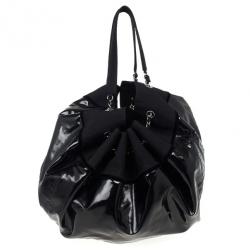Pre Owned Chanel Black Patent Stretch Spirit XL Cabas Hobo