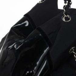 Pre Owned Chanel Black Patent Stretch Spirit XL Cabas Hobo