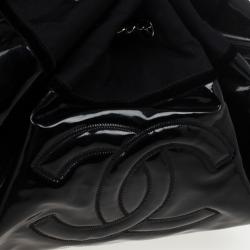 Pre Owned Chanel Black Patent Stretch Spirit XL Cabas Hobo