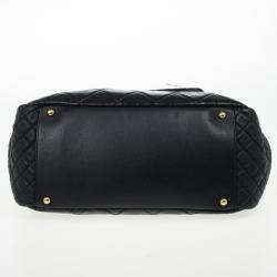 Pre Owned Chanel Black Distressed Quilted Lambskin Hobo 