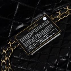 Pre Owned Chanel Black Distressed Quilted Lambskin Hobo 