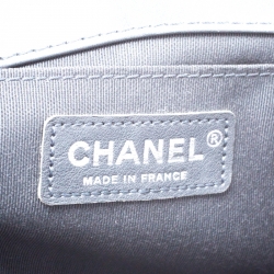 Pre Owned Chanel Grey Quilted Leather Medium Boy Flap Bag
