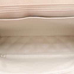 Pre Owned Chanel Beige Quilted ‘Crackled’ Leather Flap Bag