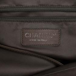 Pre Owned Chanel Black Patent Quilted CC XL Hobo 