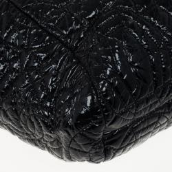 Pre Owned Chanel Black Patent Quilted CC XL Hobo 