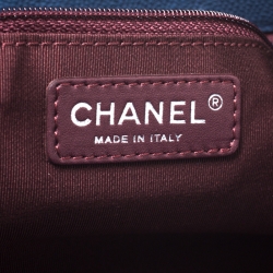 Pre Owned Chanel Blue Caviar Quilted Leather Large Riviera Tote