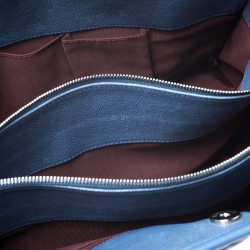 Pre Owned Chanel Blue Caviar Quilted Leather Large Riviera Tote