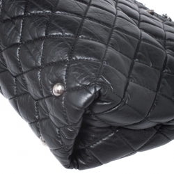 Pre Owned Chanel Black Quilted Aged Calfskin Leather Large Reissue Tote